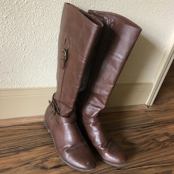 Unisa Shoes | Unisa Untangled Brown Riding Boot - Picture 2 of 5